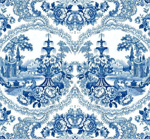 Delft Baroque Wallpaper - Blue