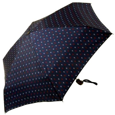 Französischer Regenschirm Ancre Königsblau Mini