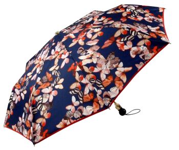 Parapluie français Papillons mini marine 2