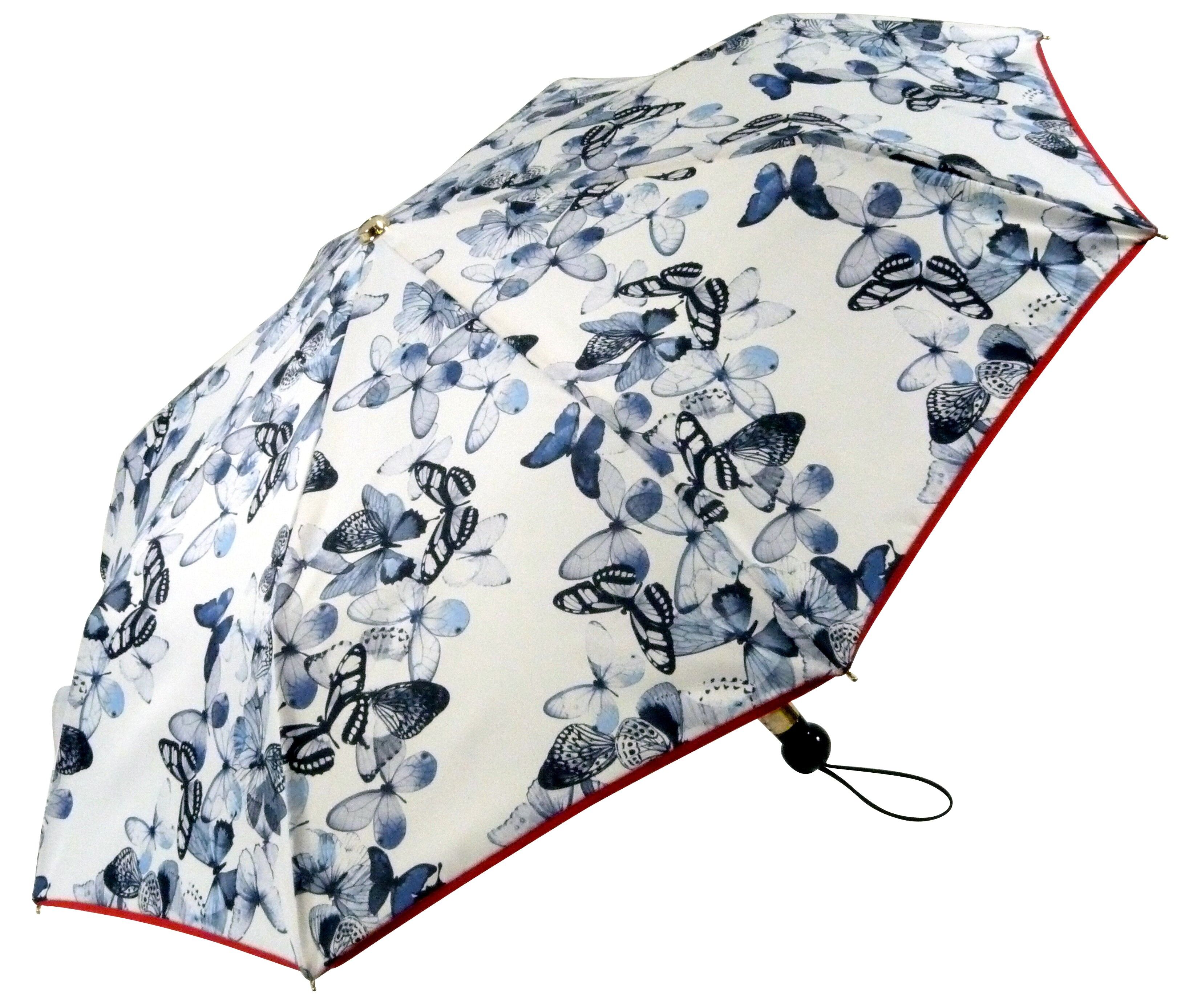 Ombrello francese Farfalle mini avorio