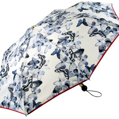 Parapluie français Papillons mini ivoire