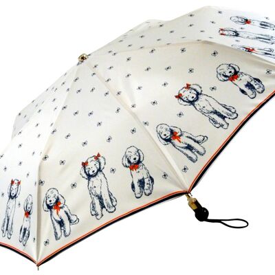 Paraguas francés Poodle mini marfil