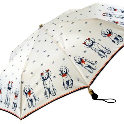 Paraguas francés Poodle mini marfil