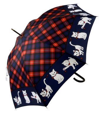 Parapluie français Chat écossais marine 3