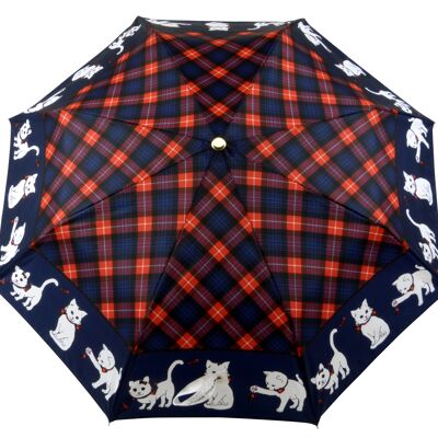 Parapluie français Chat écossais marine mini