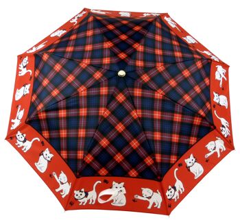 Parapluie français Chat écossais rouge mini 1