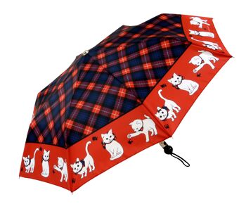 Parapluie français Chat écossais rouge mini 3
