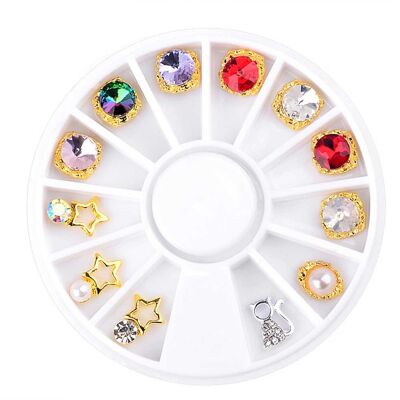 Alliage et décoration en strass de perles de forme mixte, couleur mixte, 8 ~ 10x6 ~ 8 mm, MRMJ-K001-14