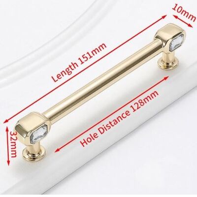 A pair of tray handle - gold with diamond , AE114