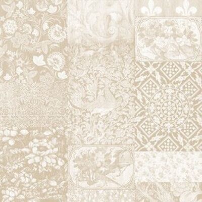 Arts & Crafts Patchwork Wallpaper - Beige - Panel B