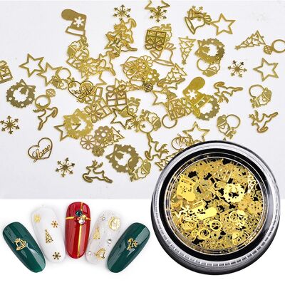 Alloy Rivets, Mixed Shapes, Christmas Theme, Golden , MRMJ-Q033-007A