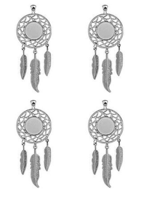 Cabochon dreamcatcher - Silver , AE077-silver-1