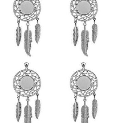 Cabochon dreamcatcher - Silver , AE077-silver-1