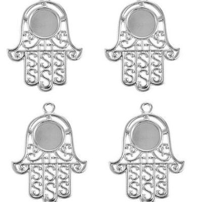 Cabochon Hamsa main - Argent , AE078-argent-1