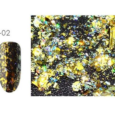 Polvo de espejo con cambio de color Camaleón, amarillo, MRMJ-S008-040B