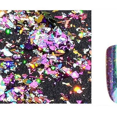 Polvo de espejo camaleónico que cambia de color, colorido, MRMJ-S008-040E