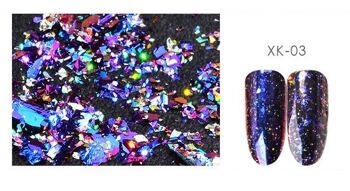 Poudre de miroir à changement de couleur caméléon, bleu, MRMJ-S008-040C