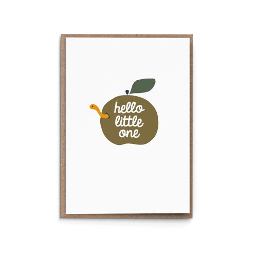 Grußkarte „Hello little One“ (Apfel)