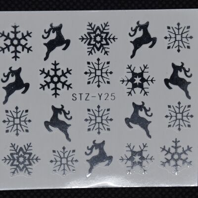 Self adhesive stickers - Christmas Theme, Silver , MRMJ-Q042-Y25-02
