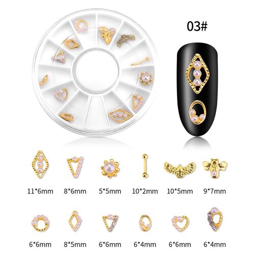 Decoration Accessories, with Plastic Imitation Pearl Beads, Mixed Shape, Golden , MRMJ-N005-001C