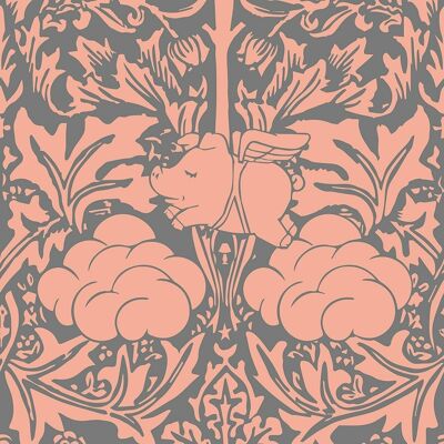 Morris Dream - Peachy Pink and Grey