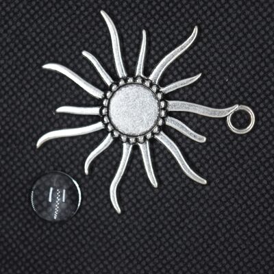 Flower Pendant silver , DIY-X0288-08AS-NR