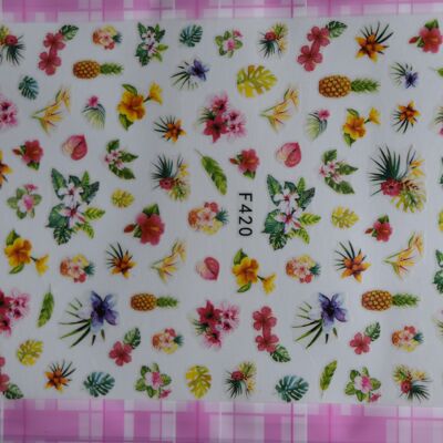 Abziehbare Aufkleber – Blumenmuster, Bunt, MRMJ-Q080-F420