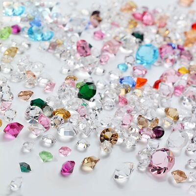 Strass di vetro, diamante, colore misto, 10 grammi/sacchetto, MRMJ-R052-101