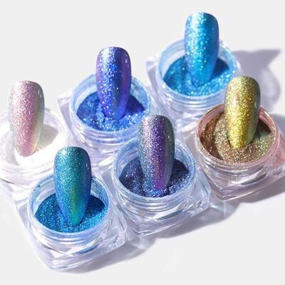 Mixed colors Shiny glitter powder 6boxes/set , MRMJ-Q033-038B