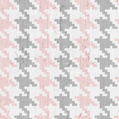 Papel pintado rosa y gris Pied De Poule