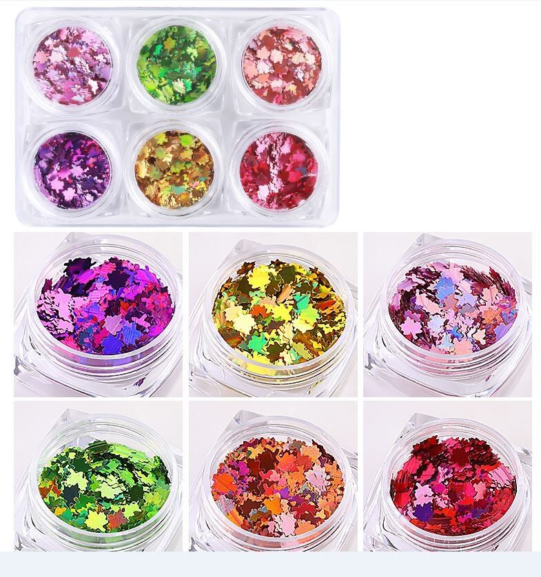 Sequins Maple Leaf, Mixed Color, 6boxes/set , MRMJ-Q034-072B