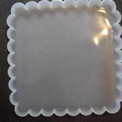 Sous-verre carré à froufrous 195 mm , DIY-G009-36