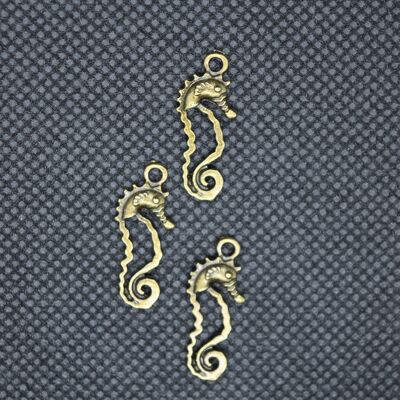 Tibetan Style Alloy Open Back Bezel Pendants, Sea Horse, Antique Bronze , PALLOY-L203-02AB