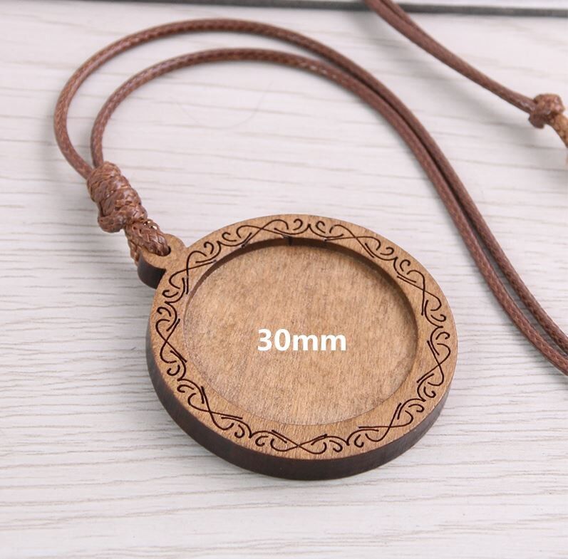 Holz-Cabochon mit Kordel - 5 , Holz-Cabochon-mit-Kordel-5-4