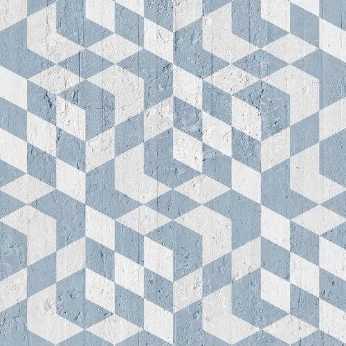 Navy Geometric Cubes Wallpaper