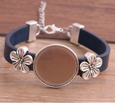 Bracciale con fiori - diversi colori - Blu , sku684