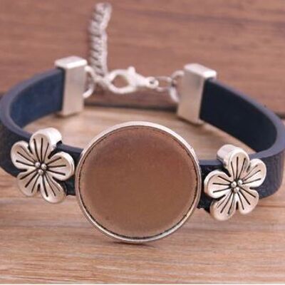 Bracelet with flowers - different colors - Blue , sku684