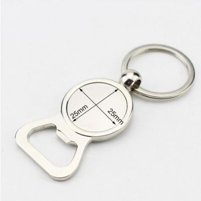 Bottle opener / variants - Round 25 mm with keyring , AE127-round-25-mm-with-keyring-2