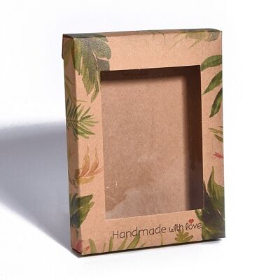 Foldable Creative Kraft Paper Box with window , CON-G007-04B-03