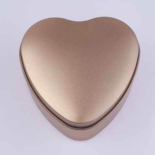 Heart shape tin - golden , X-CON-WH0054-01G