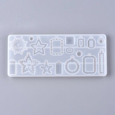 Stampi in silicone con ciondolo a forma mista, DIY-K031-01