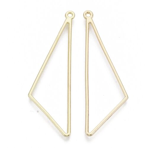 Open Back Bezel Big Pendant, Triangle, Light Gold , X-PALLOY-S132-001