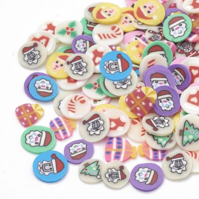 Polymer Clay Cabochons, Weihnachtsthema 10 gr/Beutel, CLAY-T011-07