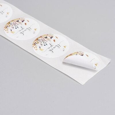 Etiqueta autoadhesiva de papel Kraft - Gracias - 500 uds./r, DIY-G013-A06