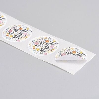 Self adhesive Kraft paper sticker - Thank you - 500 pcs/r , DIY-G013-A14