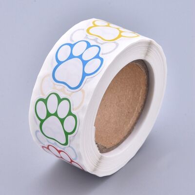 Sticker - paw, footprint - 500 pcs / roll , DIY-P008-C01