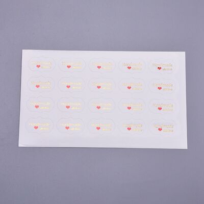 Sticker - Handmade with love - 20 pcs / sheet , DIY-I018-04A