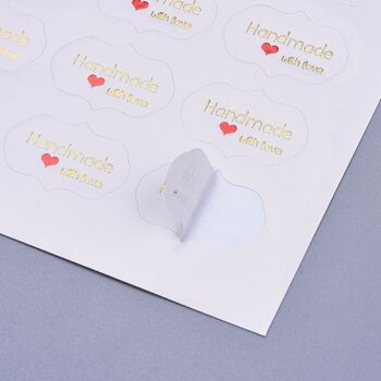 Autocollant - Fait à la main avec amour - 20 pcs / feuille , DIY-I018-04A 2