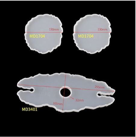 Stampo per maggiordomo vino con 2 sottobicchieri / 3 pezzi - irregolare, AE121