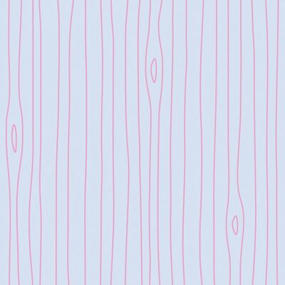 Hellblau & Pink Woodgrain Outline Wallpaper